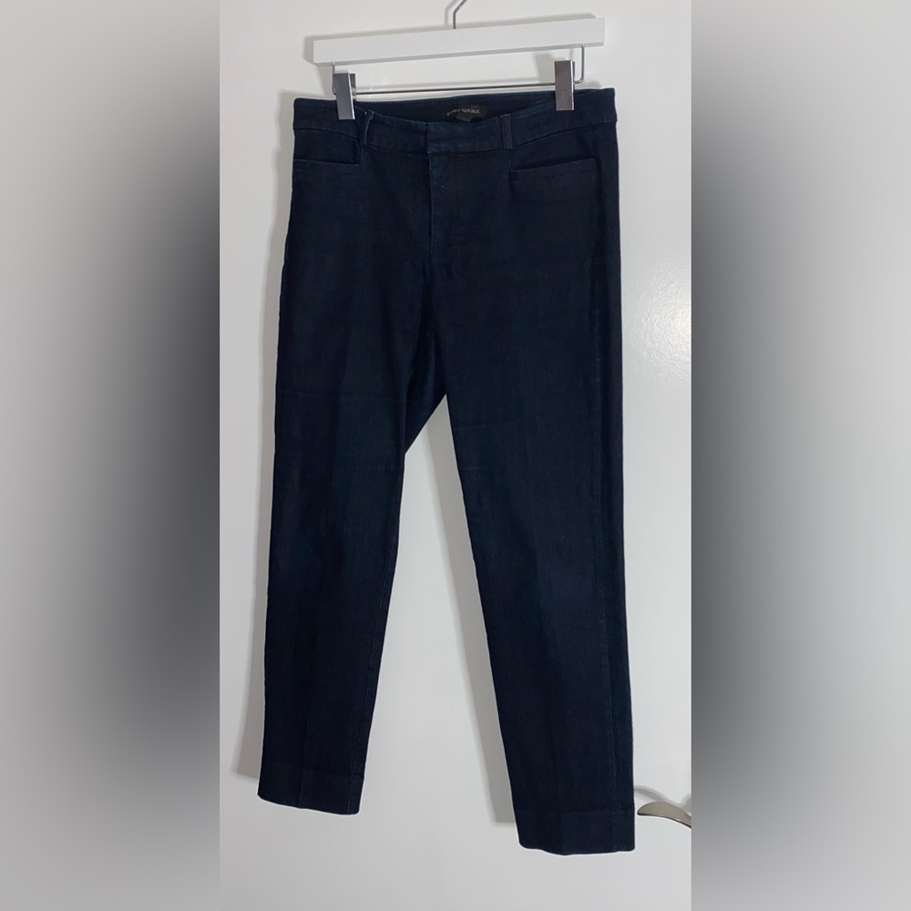 Banana Republic "Sloan" pants denim jeans dark navy rinse women’s size 8
